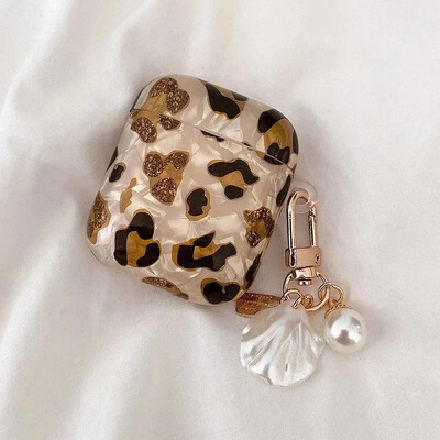 Pearl ausinių dėklai Airpods 4 Leopard pakabinami ausinių apsauginiai dangteliai, skirti Apple Airpod 3 Pro 2 1 3rd Pro Generation Case