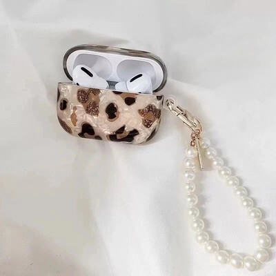 Pearl ausinių dėklai Airpods 4 Leopard pakabinami ausinių apsauginiai dangteliai, skirti Apple Airpod 3 Pro 2 1 3rd Pro Generation Case