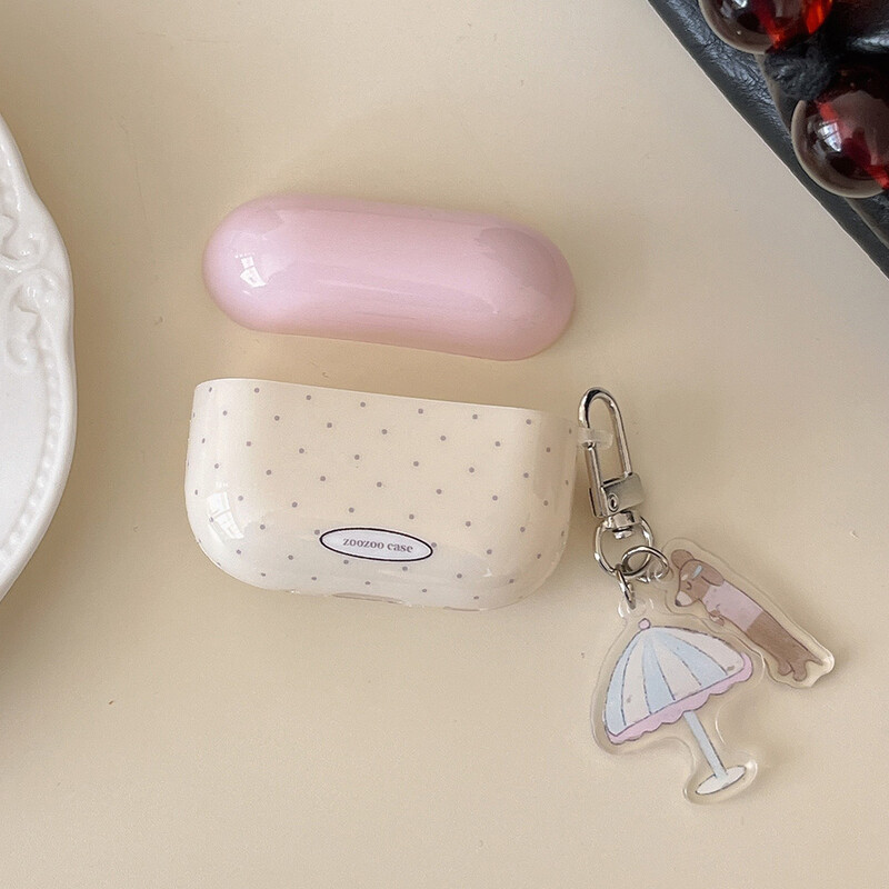 Djevojka jednostavnog stila Silikonska torbica za AirPods1 2 za AirPods 3 za AirPods Pro Dodaci za slušalice Slatki ružičasti privjesak pas kišobran