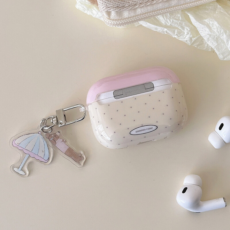 Djevojka jednostavnog stila Silikonska torbica za AirPods1 2 za AirPods 3 za AirPods Pro Dodaci za slušalice Slatki ružičasti privjesak pas kišobran