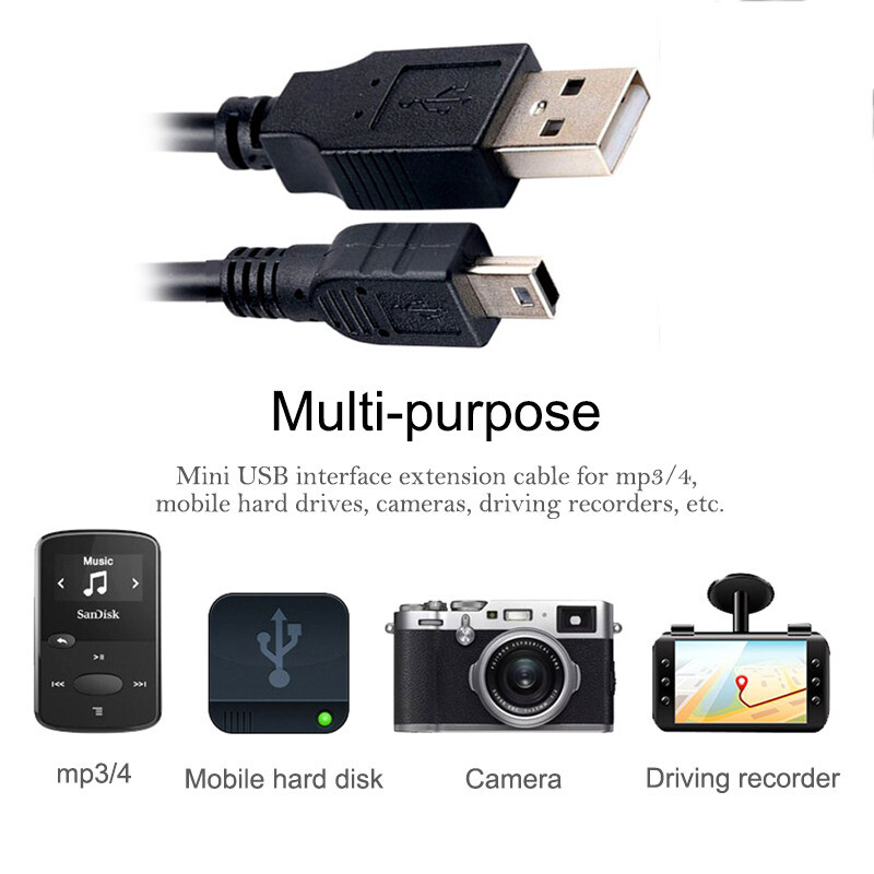 5M 3M USB Type-A do Mini 5Pin GORE Dolje Lijevo Desno kutno 90 stupnjeva Kabel za brzi podatkovni punjač za GPS navigator Jy27 20 Dropship