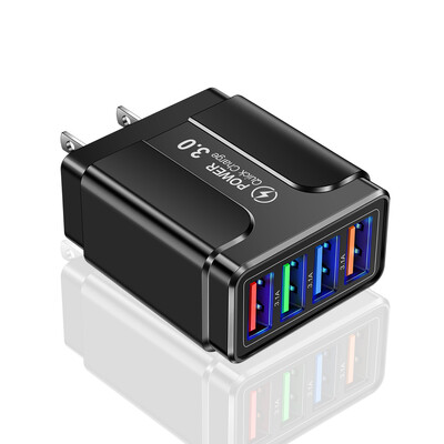 Brzi 4 USB punjač Quick Charge 3.0 Brzi USB zidni punjač Prijenosni mobilni punjač QC 3.0 adapter za Xiaomi iPhone X EU US utikač