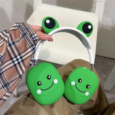 Nahasõbralik Airpods Max kõrvaklappide ümbris Armas multikas konn, pehme silikoonist kaitsekate Apple Airpods Max kõrvaklappide korpusele