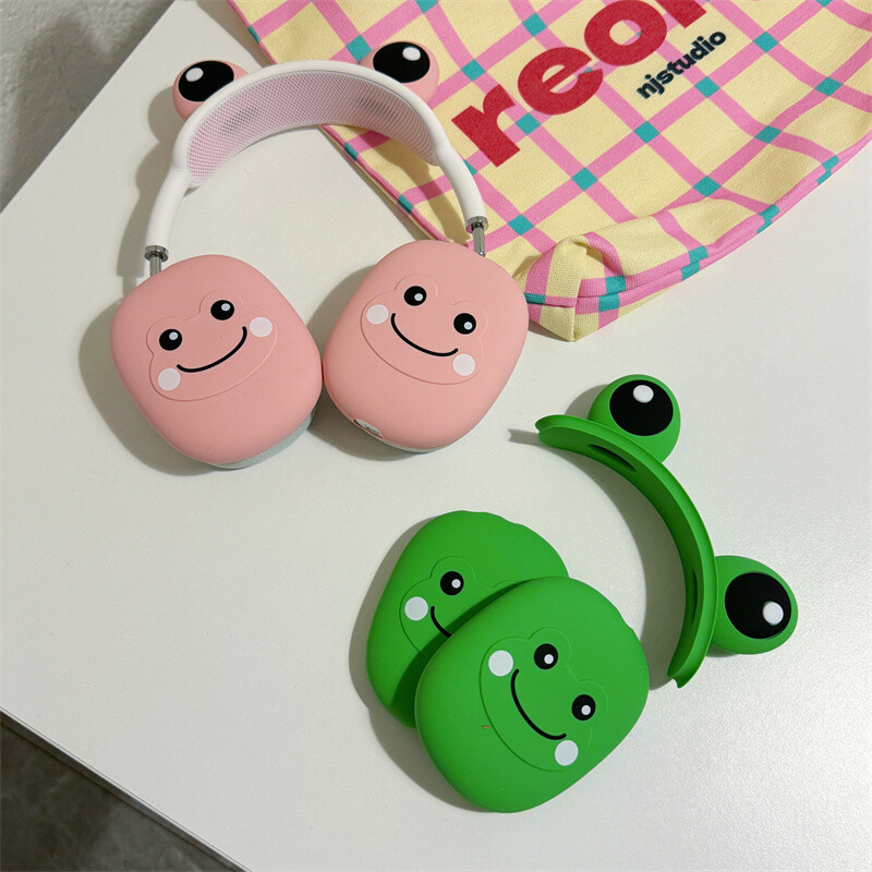 Prijatna za kožu za Airpods Max torbica za slušalice Slatka crtana žaba Mekana silikonska zaštitna maska za Apple Airpods Max slušalice