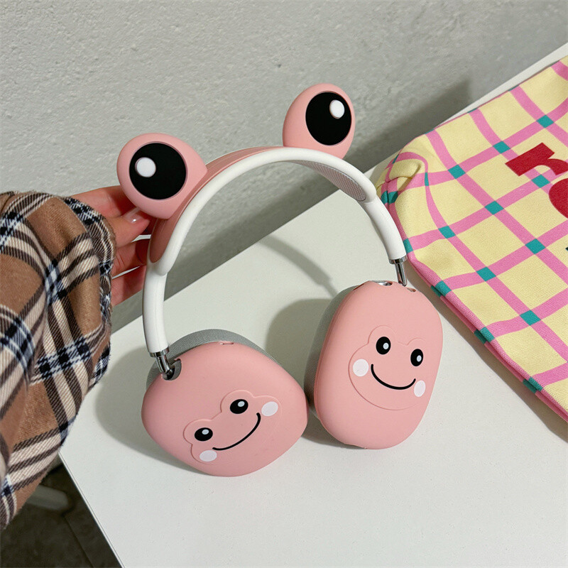 Prijatna za kožu za Airpods Max torbica za slušalice Slatka crtana žaba Mekana silikonska zaštitna maska za Apple Airpods Max slušalice