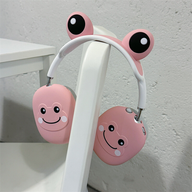Prijatna za kožu za Airpods Max torbica za slušalice Slatka crtana žaba Mekana silikonska zaštitna maska za Apple Airpods Max slušalice