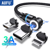 AUFU 540 Magnetski kabel 3A brzo punjenje mikro USB tip C kabel za iPhone Xiaomi Samsung magnetni punjač telefonski podatkovni kabel žica