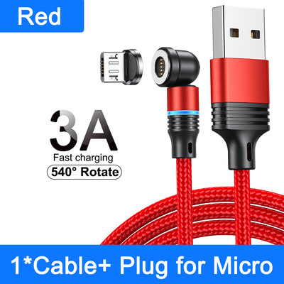 AUFU 540 Magnetski kabel 3A brzo punjenje mikro USB tip C kabel za iPhone Xiaomi Samsung magnetni punjač telefonski podatkovni kabel žica