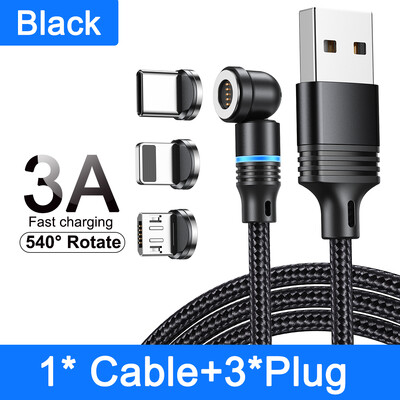 AUFU 540 Magnetski kabel 3A brzo punjenje mikro USB tip C kabel za iPhone Xiaomi Samsung magnetni punjač telefonski podatkovni kabel žica