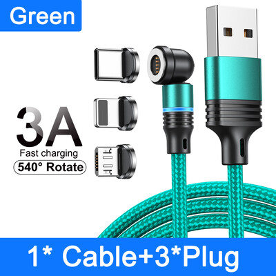 AUFU 540 Magnetski kabel 3A brzo punjenje mikro USB tip C kabel za iPhone Xiaomi Samsung magnetni punjač telefonski podatkovni kabel žica