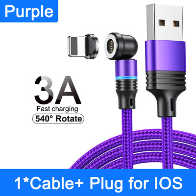 AUFU 540 Magnetski kabel 3A brzo punjenje mikro USB tip C kabel za iPhone Xiaomi Samsung magnetni punjač telefonski podatkovni kabel žica