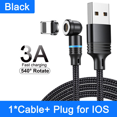 AUFU 540 Magnetski kabel 3A brzo punjenje mikro USB tip C kabel za iPhone Xiaomi Samsung magnetni punjač telefonski podatkovni kabel žica