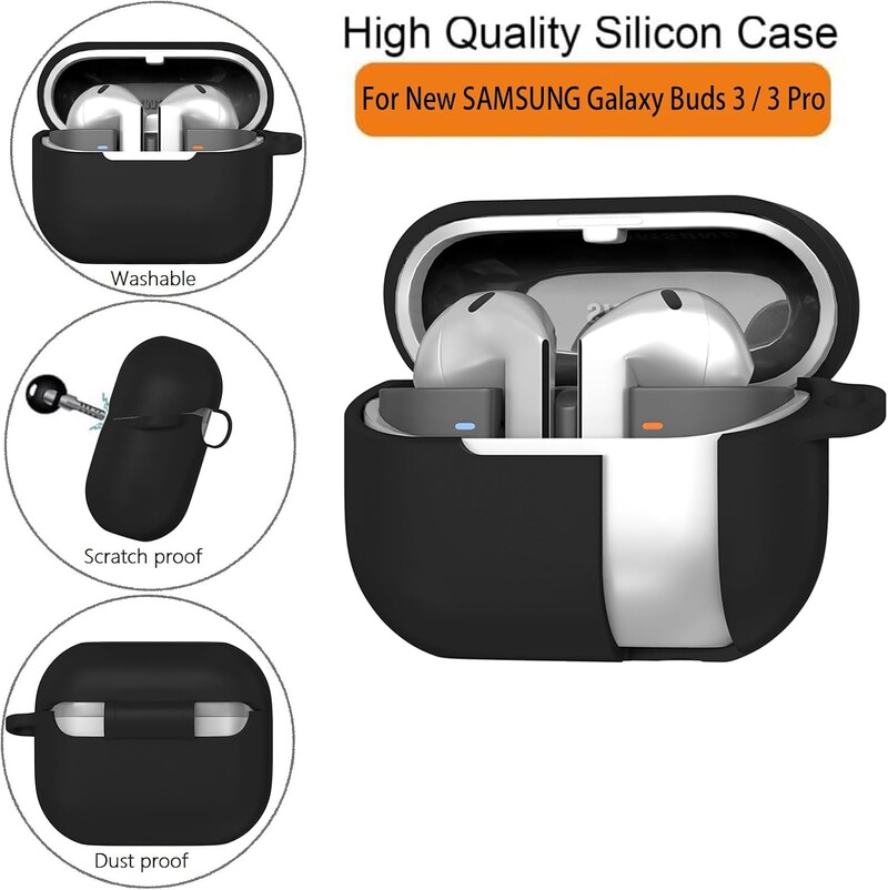 Silikonska torbica za Samsung Galaxy Buds 3 / Buds 3 Pro Earbuds Dodaci Poklopac otporan na udarce Privjesak za ključeve Coque Capa Fundas