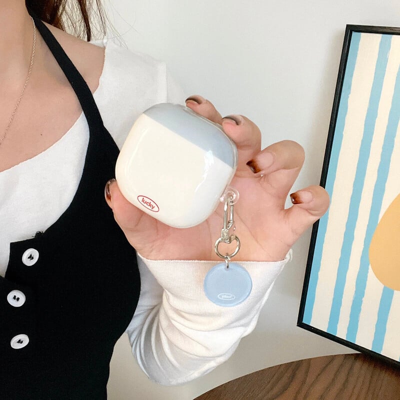 Štýlové roztomilé mäkké puzdro do uší s motívom čarovnej farby pre Samsung Galaxy Buds FE s príveskovým krytom pre Samsung Buds 2 Pro