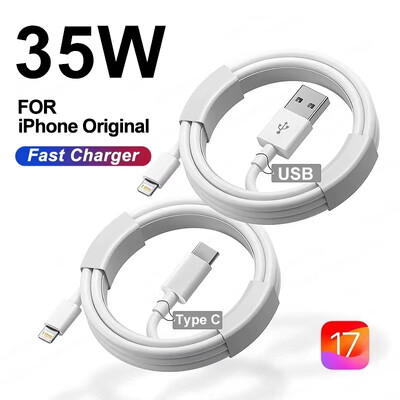 35 W PD Eredeti gyorstöltő USB kábel iPhone 14 8 7 Plus 13 12 11 Pro XS Max XR X USB C gyorstöltő kábel 1 m 1,5 m 2 m 3 m