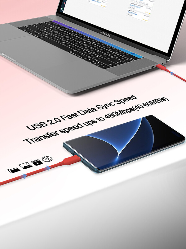 Кабел от USB C към тип C за Samsung Huawei iPhone 15 PD 60W зарядно устройство за бързо зареждане на данни USB проводник Кабел от течен силикон 2,8M