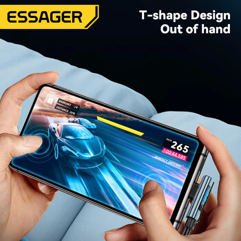 Essager 7A Καλώδιο USB Type C Elbow Ψηφιακή οθόνη Καλώδιο γρήγορης φόρτισης USB C για Huawei Mate60 Pro Καλώδιο δεδομένων τύπου C της Samsung Xiaomi