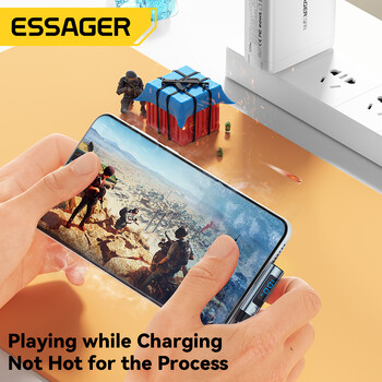 Essager 7A Καλώδιο USB Type C Elbow Ψηφιακή οθόνη Καλώδιο γρήγορης φόρτισης USB C για Huawei Mate60 Pro Καλώδιο δεδομένων τύπου C της Samsung Xiaomi