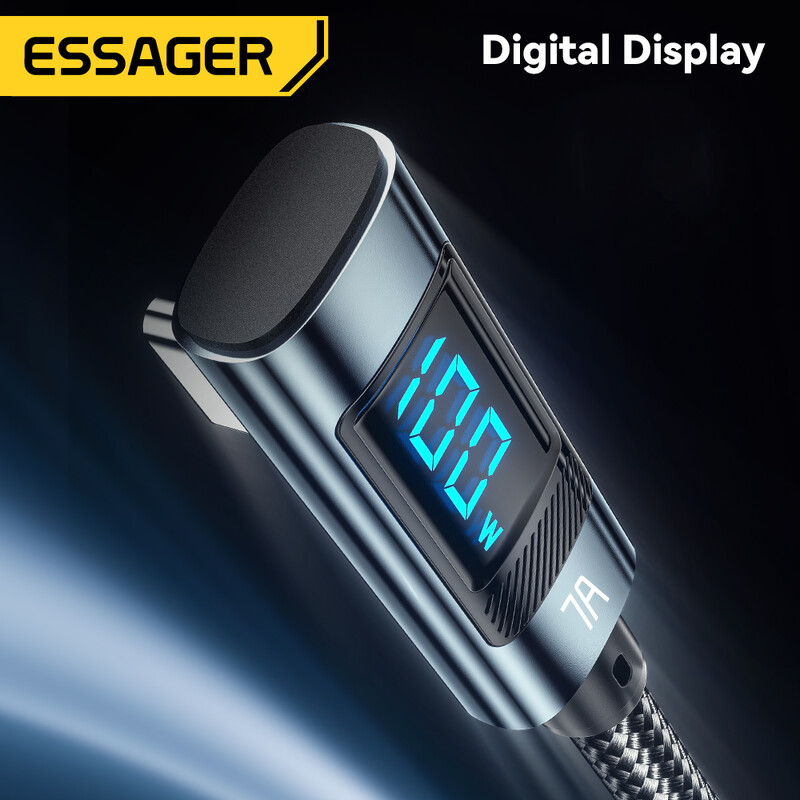 Essager 7A USB tip C kabel laktasti digitalni zaslon brzo punjenje USB C kabel za Huawei Mate60 Pro Samsung Xiaomi podatkovni kabel tipa C