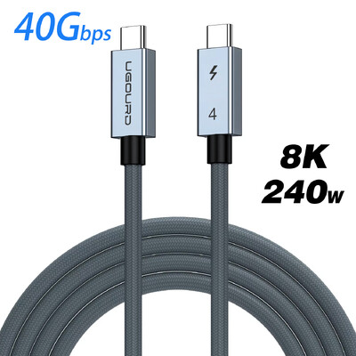 40gbps thunderbolt4 type c 240w USB4 greito įkrovimo laidas, suderinamas su Thunderbolt 3 USB c duomenų perdavimo kabelis 8K, skirtas MacBook Dock