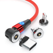 3 az 1-ben 540 forgó mágneses USB TYPE C töltőkábel Xiaomi Samsung Redmi Micro USB TYPE C készülékhez iPhone Android telefonhoz USB kábel