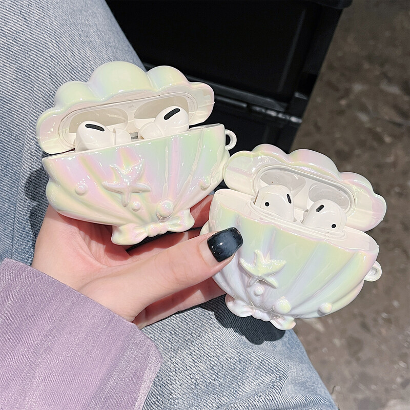 Obložena školjkasta futrola za AirPods Pro 2 Zaštitna navlaka za Airpods 3 2 1 Dodaci za slušalice s poklopcem za privjesak