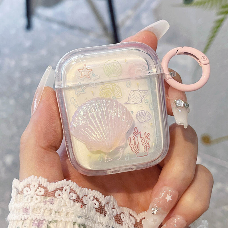 Slatka 3D Shell Line Starfish Ocean Girl torbica za AirPods 4 Pro 2 1 3 Prozirna maska za slušalice za AirPods Pro2 Pro Generation Case