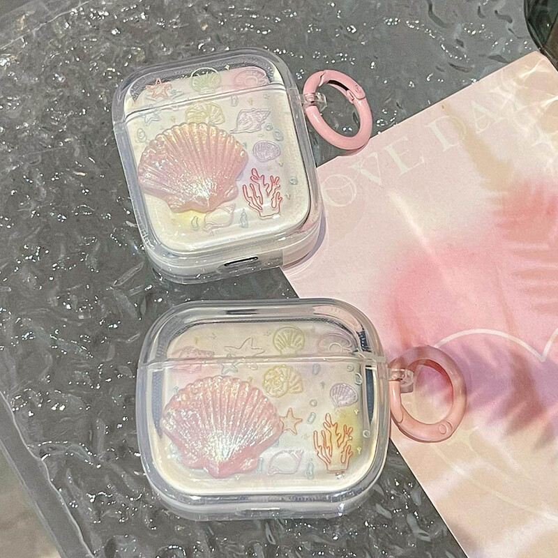 Slatka 3D Shell Line Starfish Ocean Girl torbica za AirPods 4 Pro 2 1 3 Prozirna maska za slušalice za AirPods Pro2 Pro Generation Case