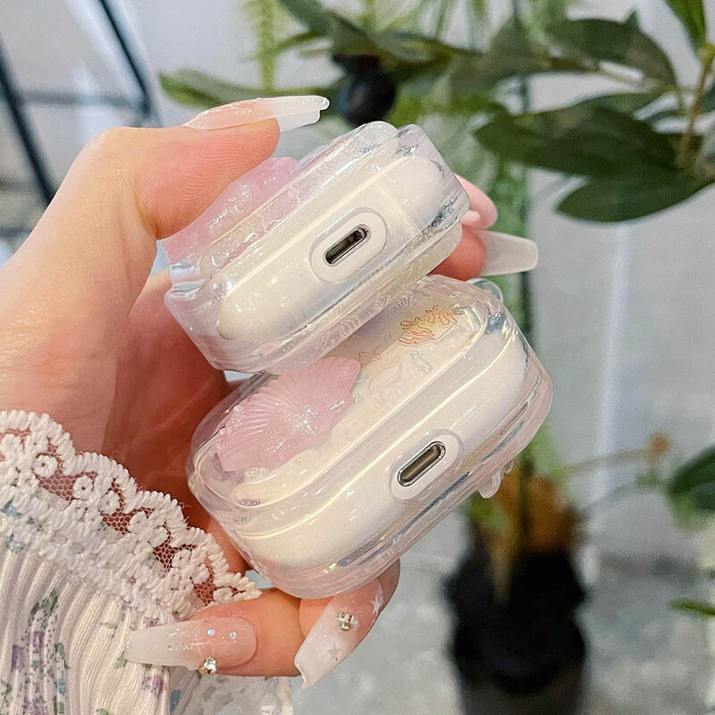 Slatka 3D Shell Line Starfish Ocean Girl torbica za AirPods 4 Pro 2 1 3 Prozirna maska za slušalice za AirPods Pro2 Pro Generation Case