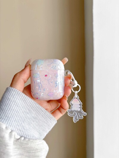 Κέλυφος θήκης ακουστικών με αλυσίδα 3D Jellyfish για Airpods 1 2 3 Κάλυμμα αντικραδασμικό για Airpod Pro Pro2nd INS Korea Fundas