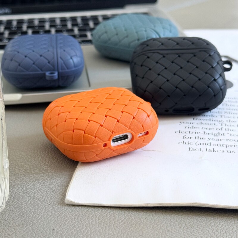 Prozračna futrola od tkane teksture za Apple AirPods 4 3 2 1 Pro Cases Poklopac AirPods Pro 2 Pleteni uzorak Poklopac za bežične slušalice