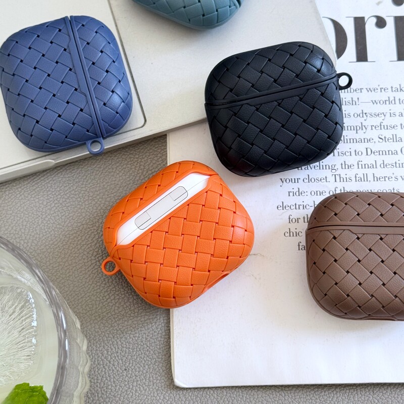 Prozračna futrola od tkane teksture za Apple AirPods 4 3 2 1 Pro Cases Poklopac AirPods Pro 2 Pleteni uzorak Poklopac za bežične slušalice