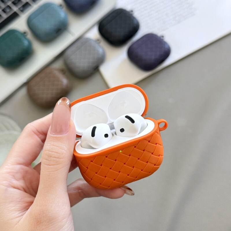 Prozračna futrola od tkane teksture za Apple AirPods 4 3 2 1 Pro Cases Poklopac AirPods Pro 2 Pleteni uzorak Poklopac za bežične slušalice