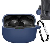 Силиконов калъф за JBL Wave Beam Earbuds Earphones Cover Защитна обвивка против падане за слушалки Blue Tooth с карабинер