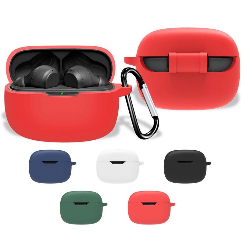 Силиконов калъф за JBL Wave Beam Earbuds Earphones Cover Защитна обвивка против падане за слушалки Blue Tooth с карабинер