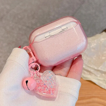 Cute Glitter Love Cover Headphone Crystal Pendant Minimalist Style For Airpods 2 pro/3/pro2 Προστατευτική θήκη ακουστικών Bluetooth