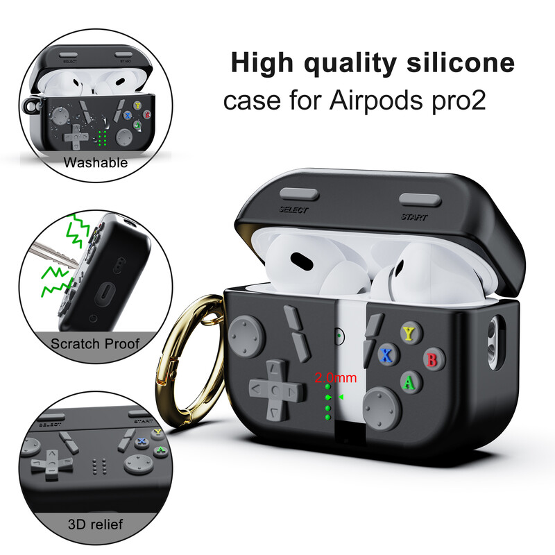 Za Apple AirPods Pro 2 Igraće konzole Uzorak Silikonska torbica za slušalice Za Magsafe Wireless Charge Poklopac za slušalice otporan na udarce Funda