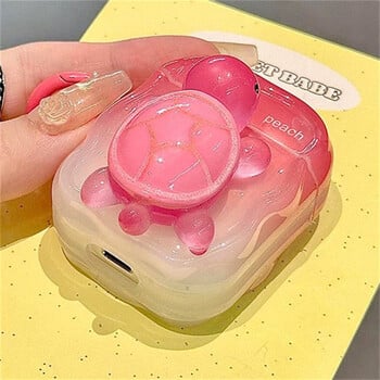 Χαριτωμένη θήκη ακουστικών Kawaii 3D Turtle Wave Border για AirPods 1 2 3 με προστατευτικό μαλακό κάλυμμα μπρελόκ για AirPods Pro2