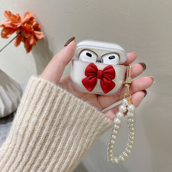 Θήκη Cute Ins 3D Bowknot για Apple AirPods 1 2 Girls Cover for AirPods 3 Air Pods Pro 2 Ασύρματη θήκη Bluetooth για ακουστικά