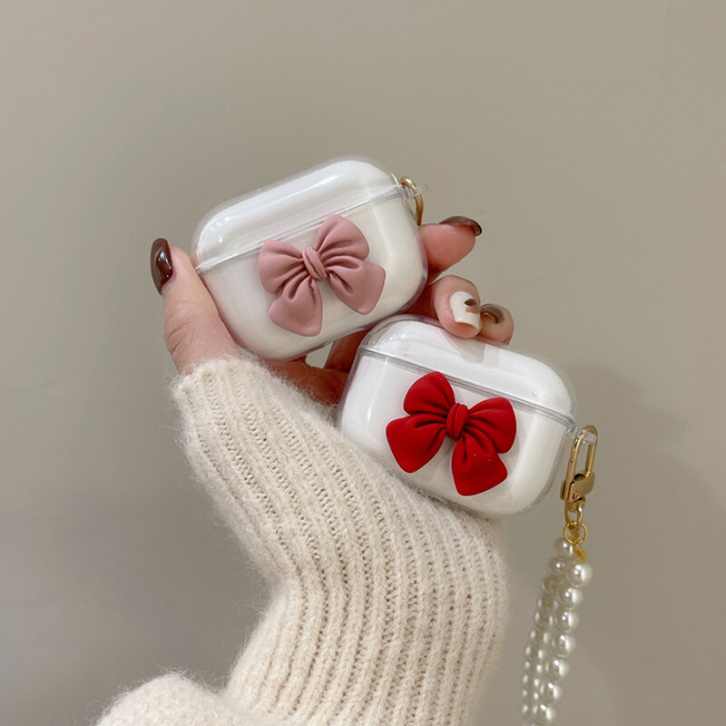 Slatka Ins 3D Bowknot torbica za Apple AirPods 1 2 Girls Cover za AirPods 3 Air Pods Pro 2 bežična Bluetooth torbica za slušalice