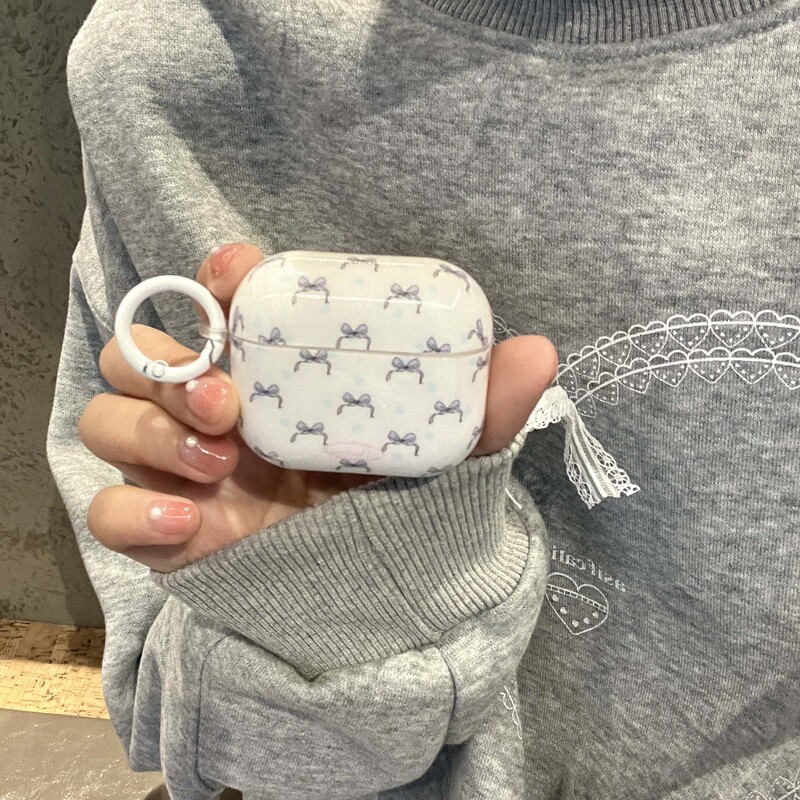 Za airpods pro ili pro2 4 3 2 1 bežična bluetooth kutija za punjenje plava mašnica imd slatka torbica za slušalice uložak poklopac za slušalice