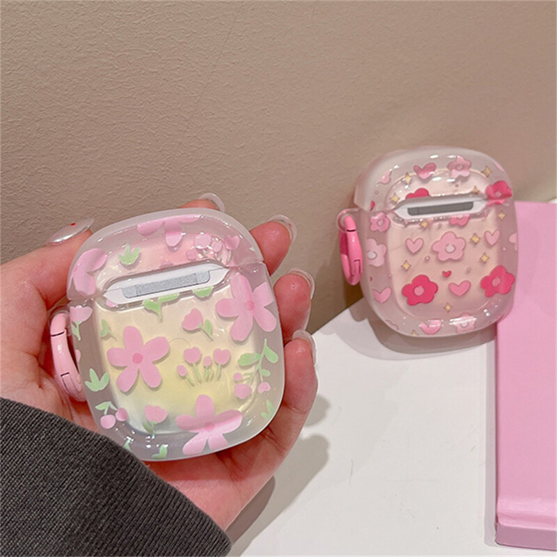 Slatka 3D zečeva ružičasta futrola za slušalice za AirPods 1 2 3 s privjeskom za ključeve, mekana zaštitna maska za AirPods Pro 2 poklopac