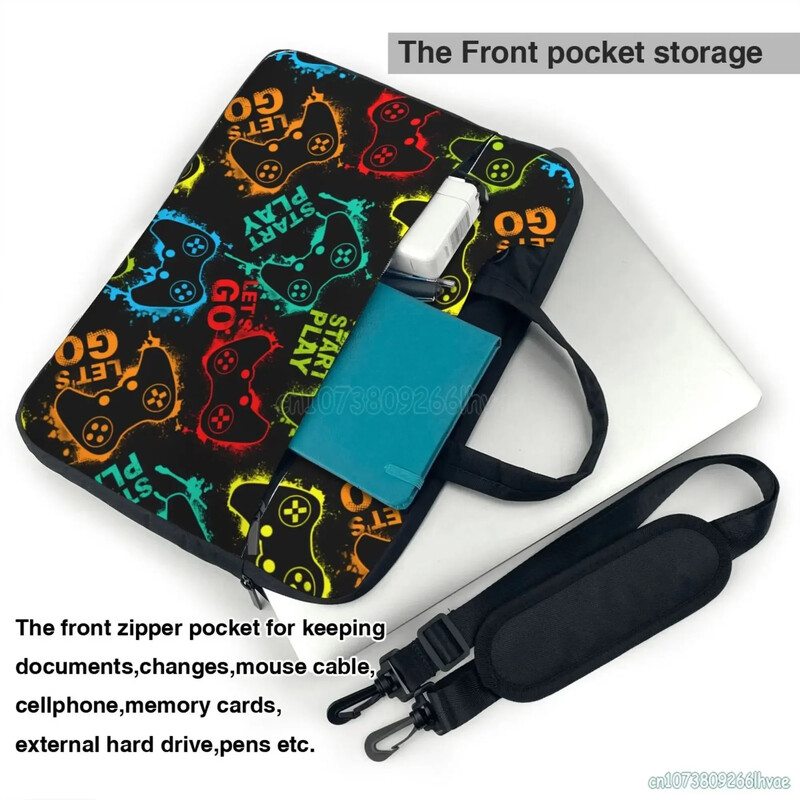 Torbica za prijenosno računalo i tablet od 15,6 inča za videoigre, torba za rame Cool Patten torba za prijenosno računalo na rame, torbica za 13/14 inča