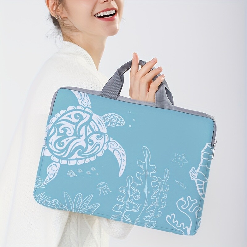 1-dijelni set, torba za laptop s uzorkom kornjače, aktovka, pogodna za prijenosna računala od 14 inča, fiksna torba za prijenosno računalo