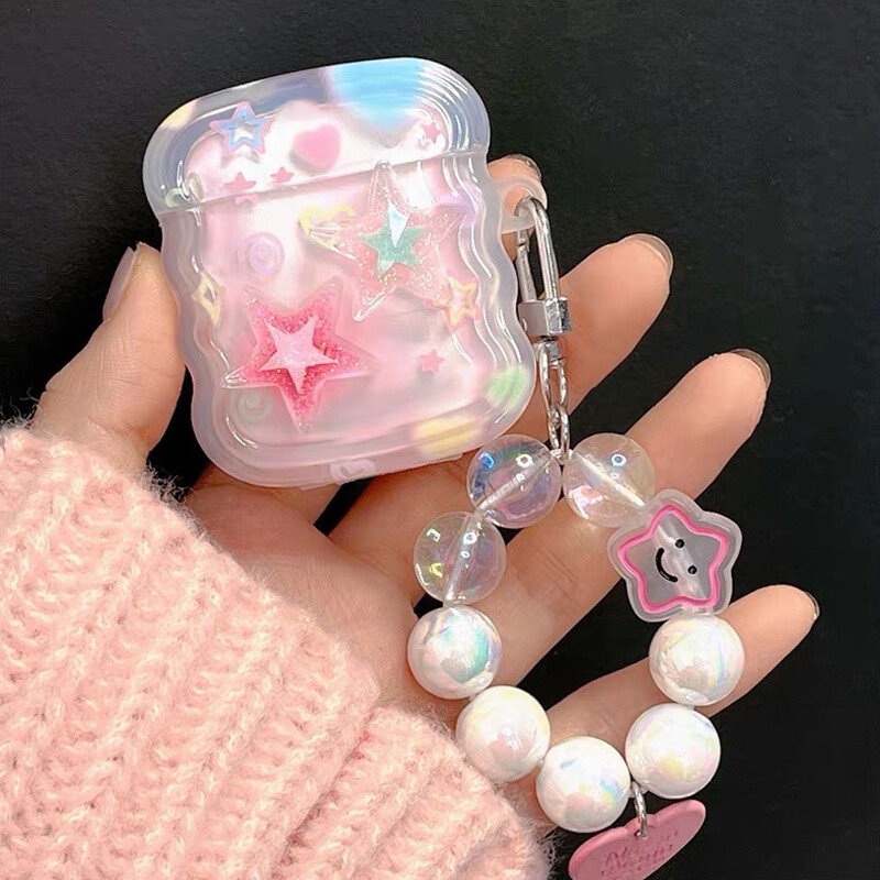 Stars Wavy Silikonska meka narukvica otporna na udarce Love ins Slatka futrola za bežične Bluetooth slušalice za Apple Airpods Pro 2nd 3 2 1 Capa