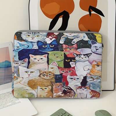 1 kom, torba za prijenosno računalo u obliku mačke, aktovka, pogodna za prijenosna računala od 14 inča do 15 inča, fiksna torba za prijenosno računalo (bez ručnog uređaja)