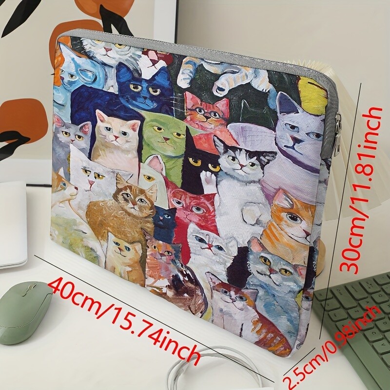 1 kom, torba za prijenosno računalo u obliku mačke, aktovka, pogodna za prijenosna računala od 14 inča do 15 inča, fiksna torba za prijenosno računalo (bez ručnog uređaja)