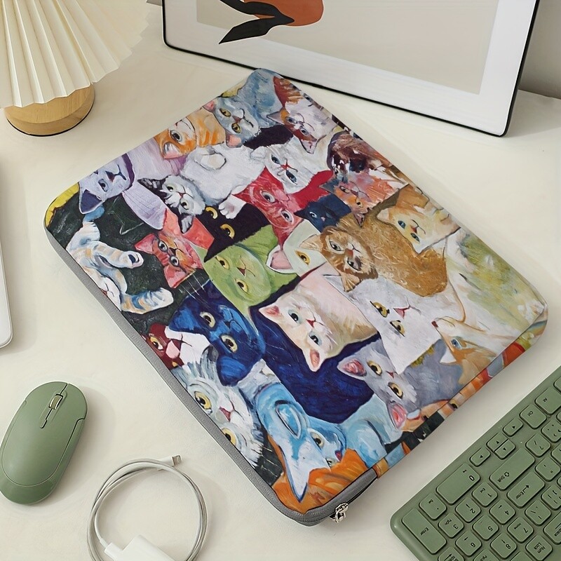 1 kom, torba za prijenosno računalo u obliku mačke, aktovka, pogodna za prijenosna računala od 14 inča do 15 inča, fiksna torba za prijenosno računalo (bez ručnog uređaja)