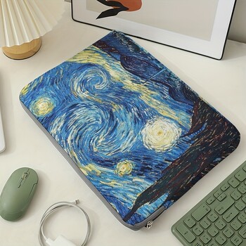 1, Van Gogh Starry Sky Pattern чанта за лаптоп, куфарче, подходящо за 15-инчови лаптопи, фиксирана чанта за лаптоп (без ръчен)