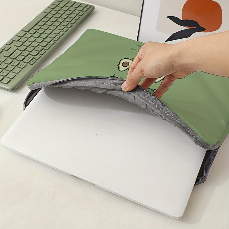 1 torba za prijenosno računalo s crtanim uzorkom avokada, aktovka, prikladna za prijenosna računala od 14 do 15 inča, fiksna torba za prijenosno računalo (bez ručnog uređaja)